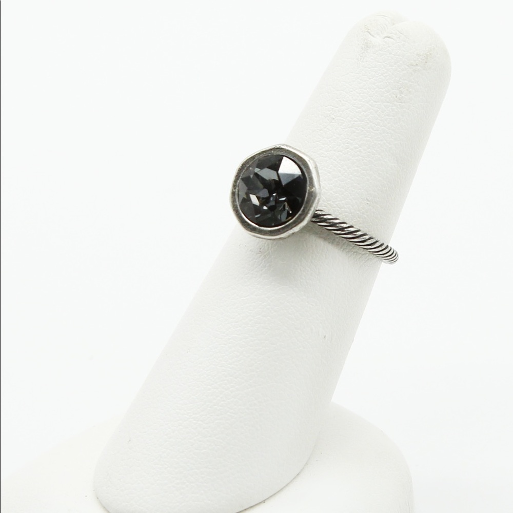Silver Gray Crystal Cable Ring For Stacking - image 1